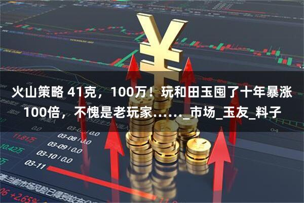火山策略 41克，100万！玩和田玉囤了十年暴涨100倍，不愧是老玩家……_市场_玉友_料子